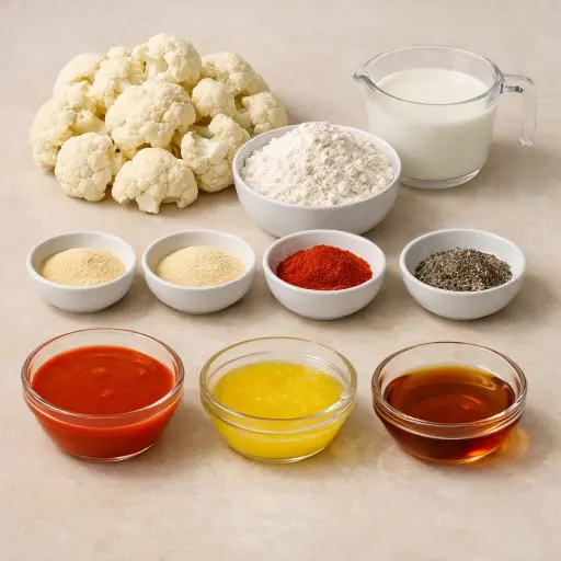 Ingredients for Vegan Buffalo Cauliflower Bites