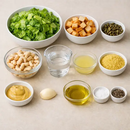 Ingredients for Vegan Caesar Salad