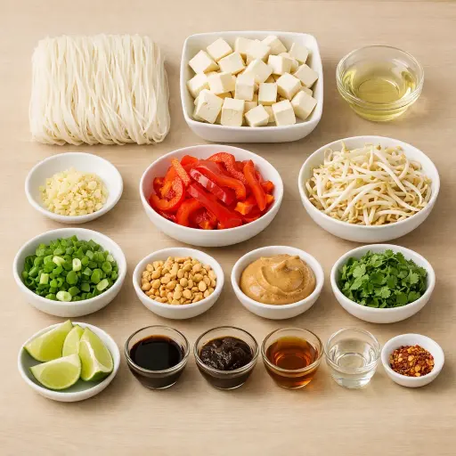 Ingredients for Vegan Pad Thai