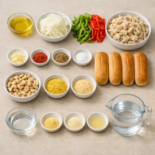Ingredients for Vegan Philly Jackfruit Cheesesteak