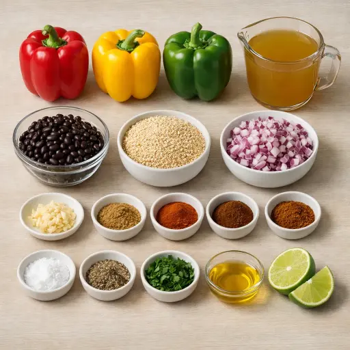 Ingredients for Vegan Stuffed Bell Peppers