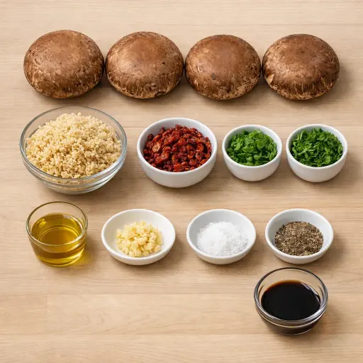 Ingredients for Vegan Stuffed Portobello Mushrooms