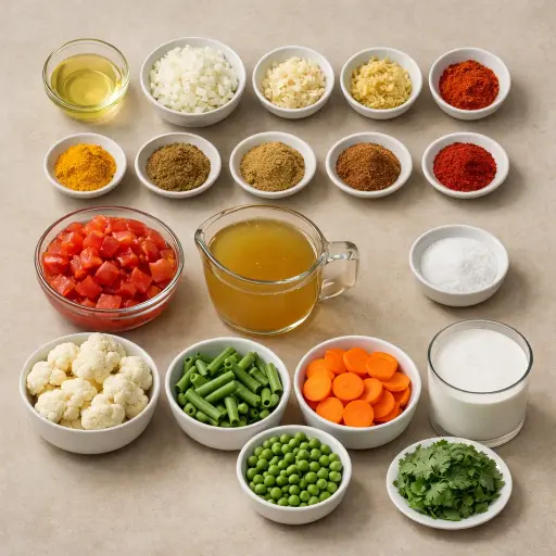 Ingredients for Vegetable Curry
