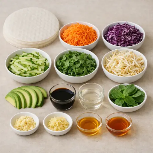 Ingredients for Vegetable Spring Rolls