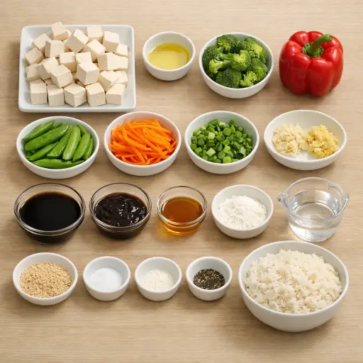 Ingredients for Vegetable Stir-Fry with Tofu