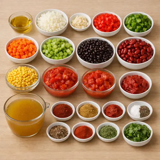 Ingredients for Vegetarian Slow Cooker Chili