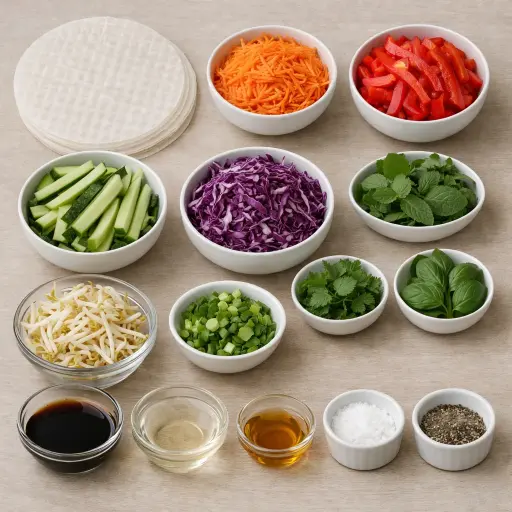 Ingredients for Vegetarian Spring Rolls