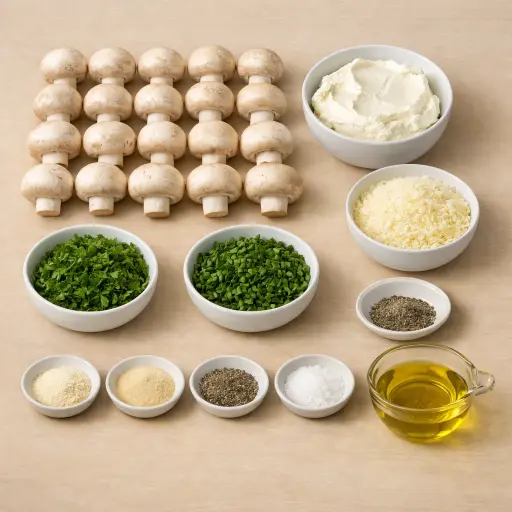 Ingredients for Vegetarian Stuffed Mushrooms