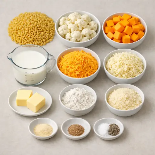 Ingredients for Veggie-Packed Mac and Cheese