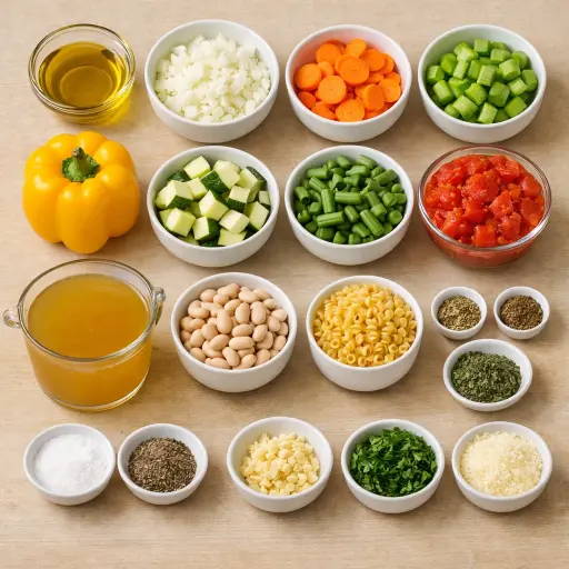 Ingredients for Veggie-Packed Minestrone Soup
