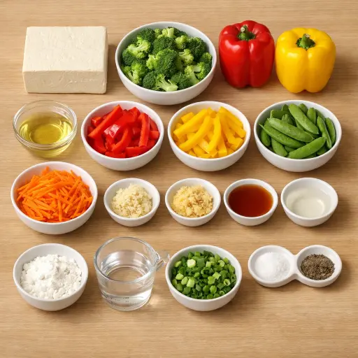 Ingredients for Veggie Stir-Fry with Tofu