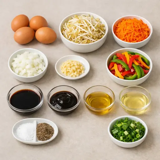 Ingredients for Veggie Supreme Egg Foo Young