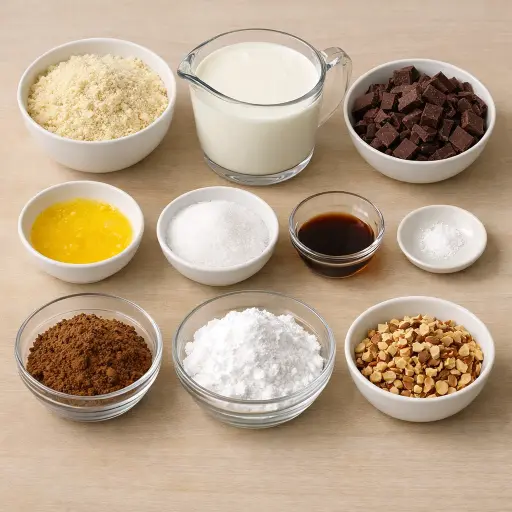 Ingredients for Velvet Dark Chocolate Pie