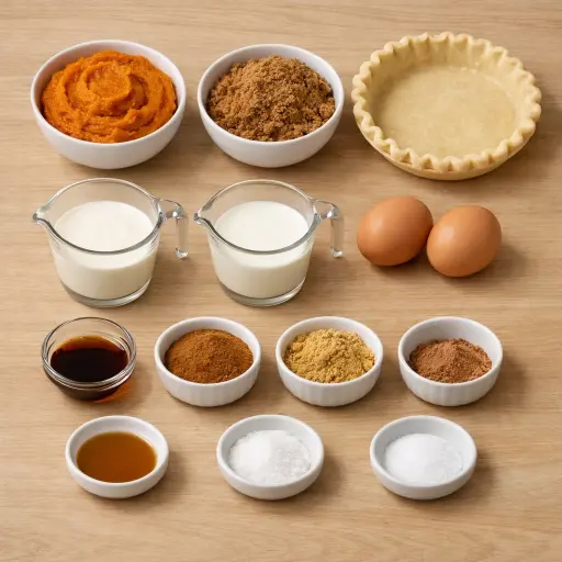 Ingredients for Velvety Autumn Pumpkin Pie
