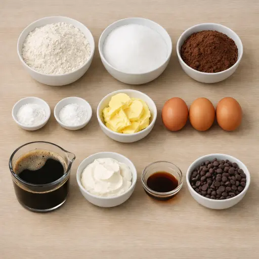 Ingredients for Velvety Choco-Coffee Bundt Cake