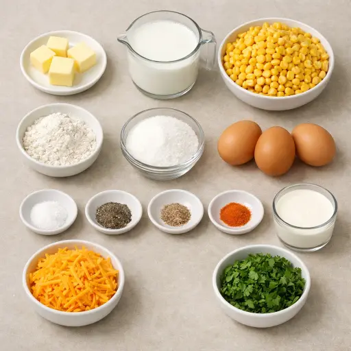 Ingredients for Velvety Corn Casserole