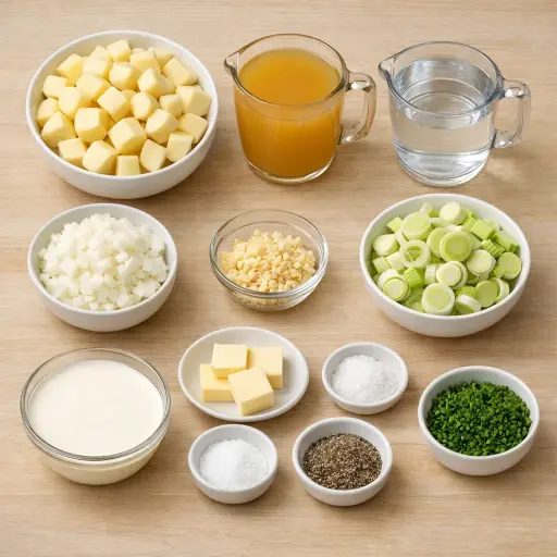 Ingredients for Velvety Leek and Potato Soup