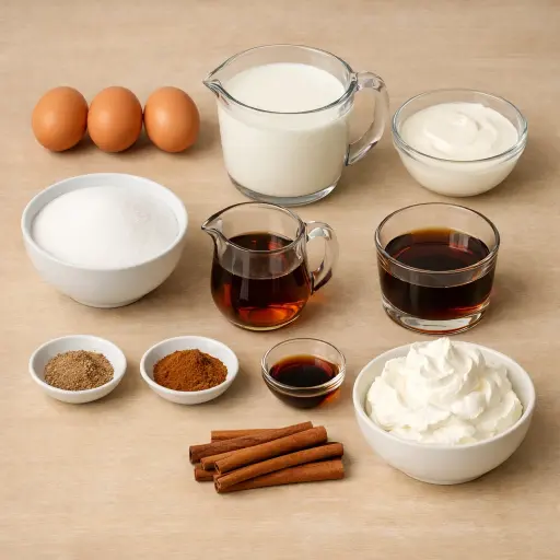 Ingredients for Velvety Maple Eggnog