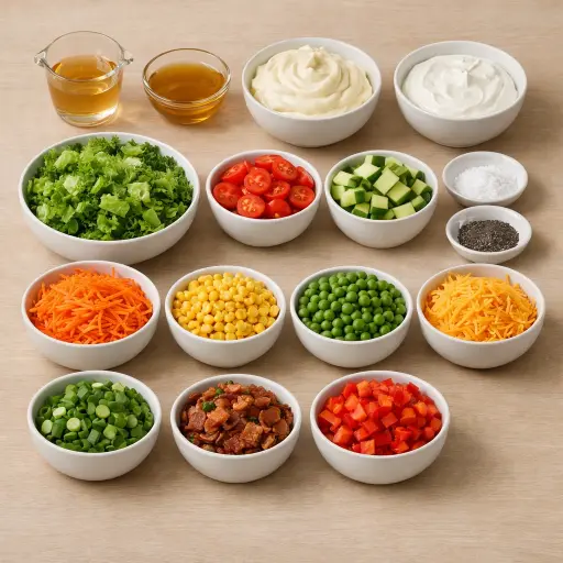 Ingredients for Vibrant Garden Seven Layer Salad