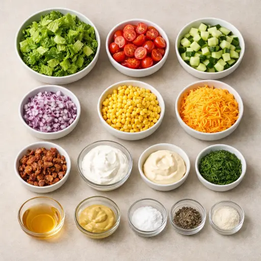 Ingredients for Vibrant Seven Layer Salad