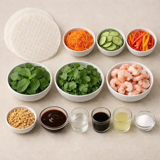 Ingredients for Vietnamese Spring Rolls