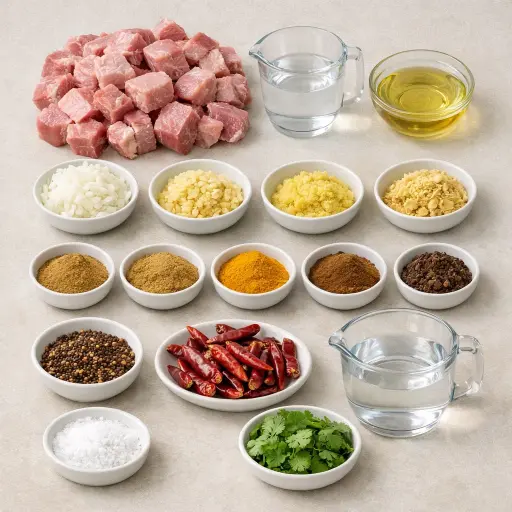 Ingredients for Vindaloo Curry