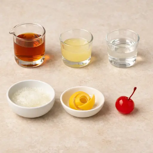 Ingredients for Vintage Amaretto Delight