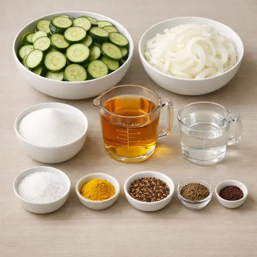 Ingredients for Vintage Bread-and-Butter Pickles