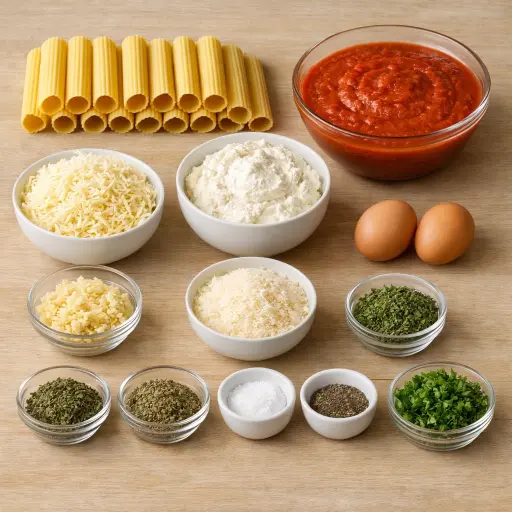 Ingredients for Vintage Cheese Stuffed Pasta Rolls