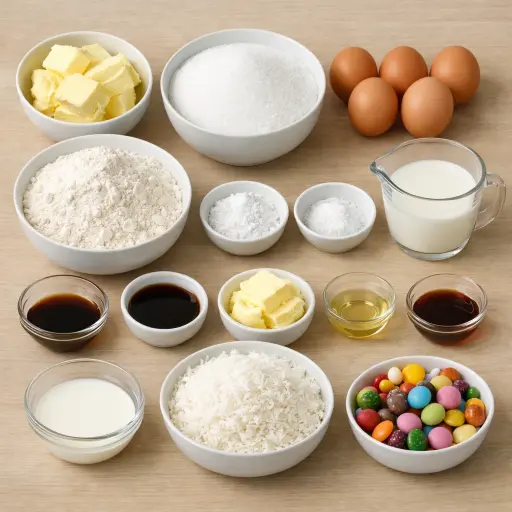 Ingredients for Vintage Easter Bunny Cake