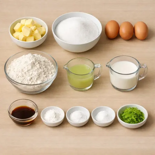 Ingredients for Vintage Key Lime Cake
