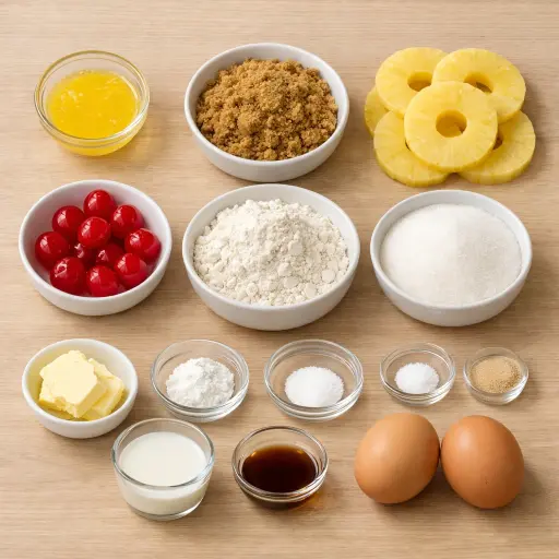 Ingredients for Vintage Pineapple Inversion Cake