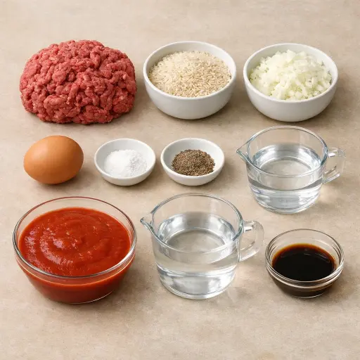 Ingredients for Vintage Porcupine Meatballs