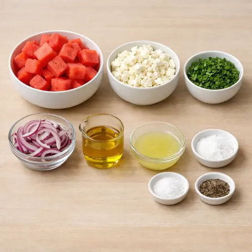 Ingredients for Watermelon Feta Delight