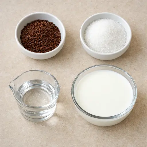 Ingredients for Whipped Coffee (Dalgona Coffee)
