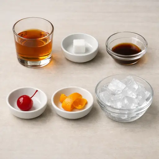 Ingredients for Whiskey Heritage Cocktail