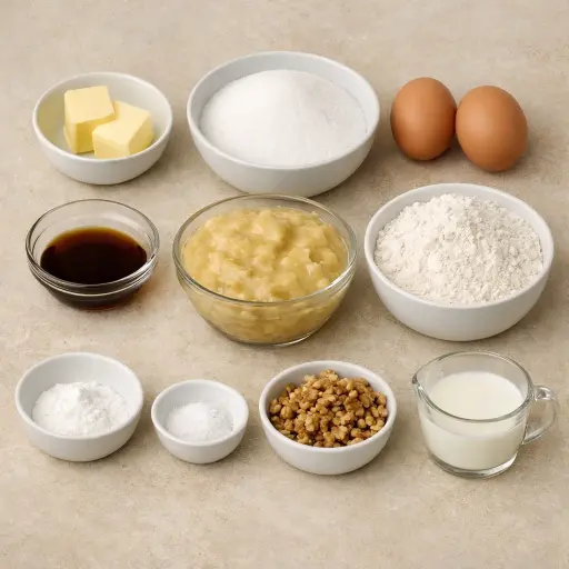 Ingredients for Wholesome Banana Nut Muffins