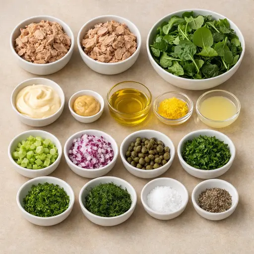 Ingredients for Wholesome Herb-Infused Tuna Salad