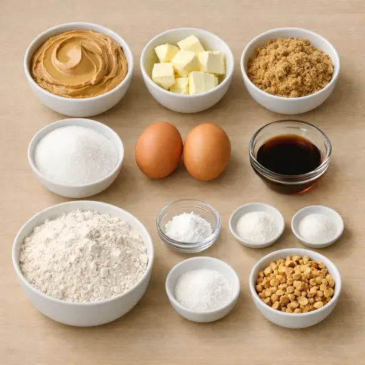 Ingredients for Wholesome Peanut Butter Cookies