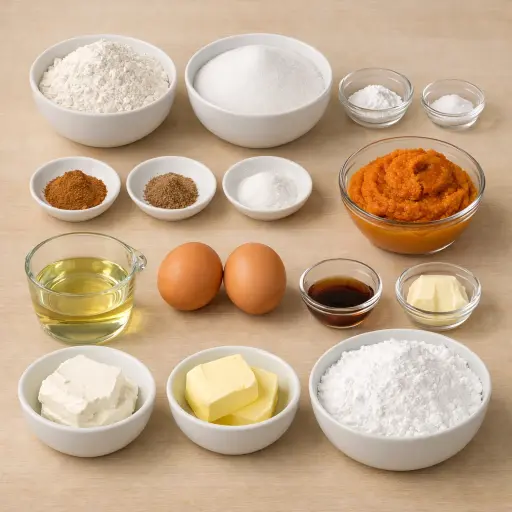 Ingredients for Wholesome Pumpkin Spice Bars