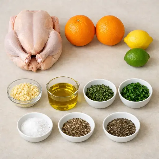Ingredients for Winter Citrus Roast Chicken