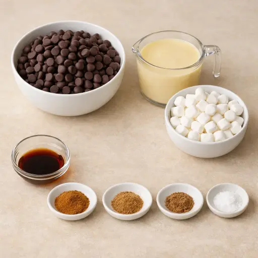 Ingredients for Winter Spice Marshmallow Fudge