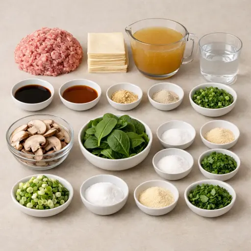 Ingredients for Wonton Delight Soup