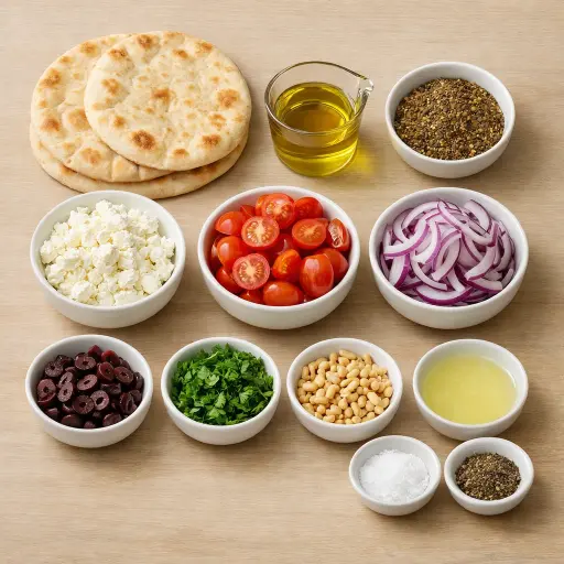 Ingredients for Za’atar Spiced Flatbread Pizza