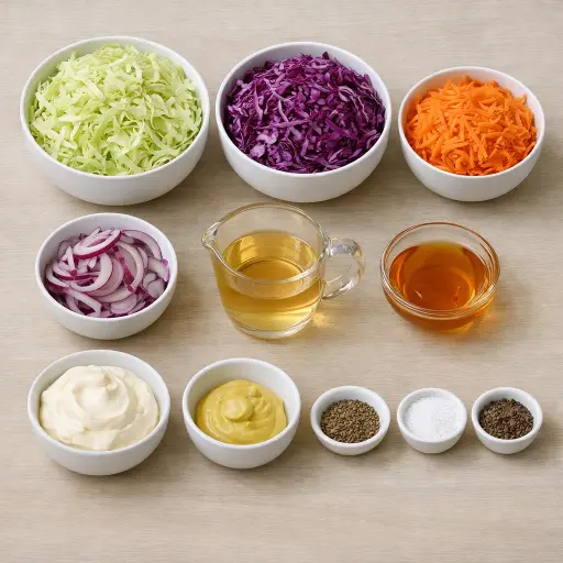 Ingredients for Zesty Apple Cider Coleslaw