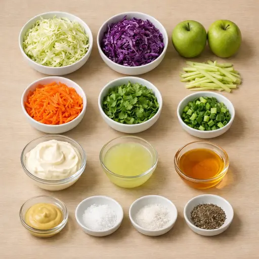 Ingredients for Zesty Apple Coleslaw