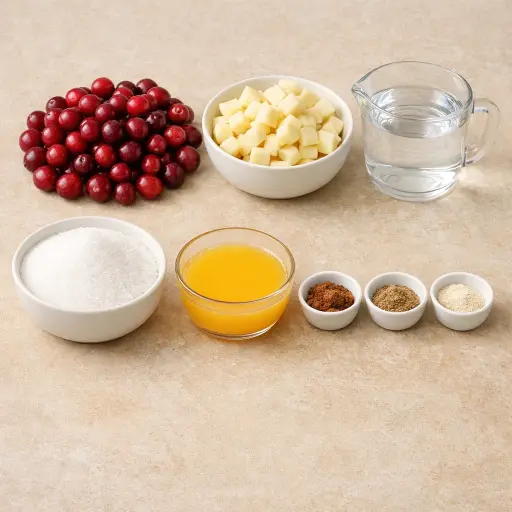 Ingredients for Zesty Apple-Cranberry Sauce