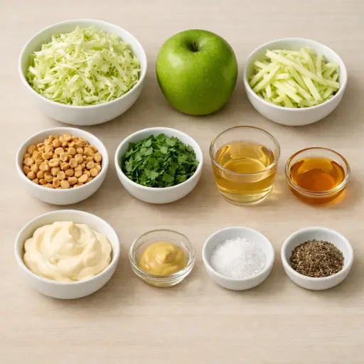 Ingredients for Zesty Apple-Peanut Coleslaw