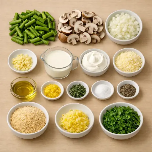 Ingredients for Zesty Asparagus and Mushroom Casserole