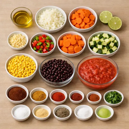 Ingredients for Zesty Autumn Vegetarian Chili